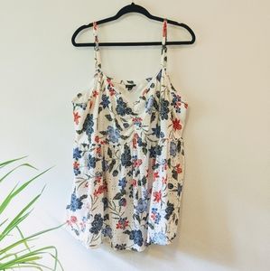 Torrid 4X floral eyelet babydoll tank